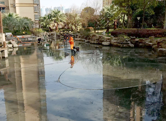 牟平景观池淤泥清理